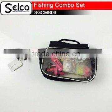 Chinese whoesale telescopic spinning fiber glass rod combo set fishing gears