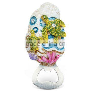 Sea Turtle Resin Stone Finish Magnet With Bottle Opener photo-2