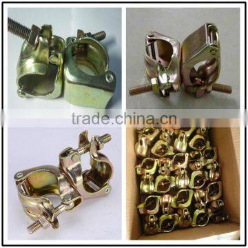 Threaded swivel coupler scaffold fastening