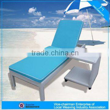 A - outdoor furniture set durable pe rattan soft sun lounger 7016-2