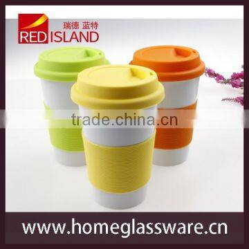 Kinds of Color Creative Mug With Silicone Sleeve Coffee Travel Ceramic Cup photo-4