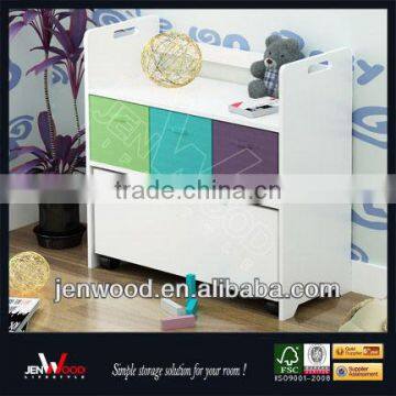 white finish thicken waterproof MDF with E0 coating children sotrage drawers