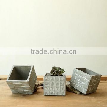 Modern indoor decor 4 inch square cement planters