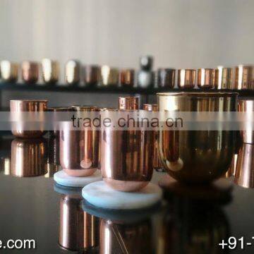 High quality Indian factory made copper candle jars with marble lid