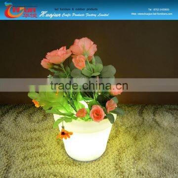 sale led planter/cylinder led flowerpot with PE material