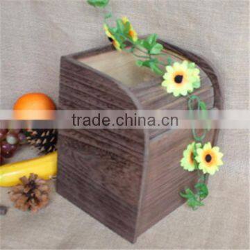 Factory Price Vintage Solid Wooden Remote Storage Box With Sliding Cover photo-2