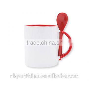 mug with spoon for sublimation printing ,300ml