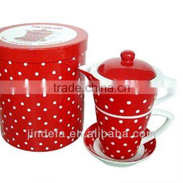 Drinkware ceramic christmas tea for one teapot, tea for one gift set