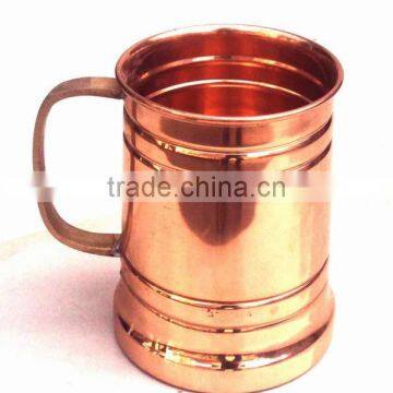BPA FREE LONG MOSCOW MULE SOLID COPPER MUG WITH BRASS HANDLE photo-3