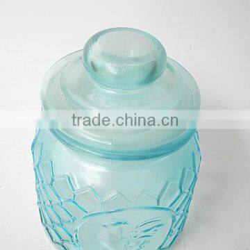 Turquoise Glass Oul Food Grade Container With Glass Seal Lid photo-3