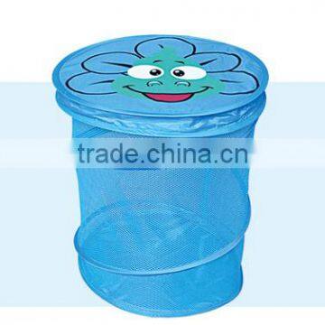 Pop-Up Mesh Spiral Hamper,Blue
