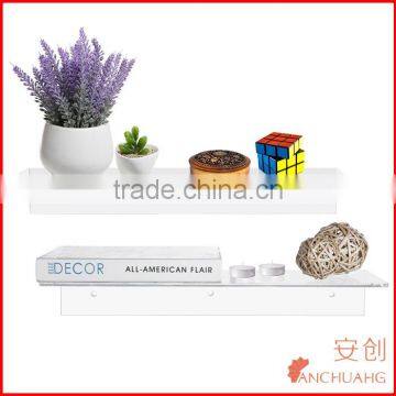 Clear Acrylic Floating Shelf / Wall Mounted Display Organizer, Set of 2 photo-3