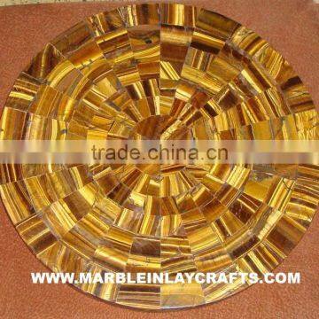 Yellow Tiger Eye Table Top, Golden Shade Tiger Eye Table Top