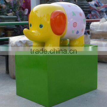 Customized Fiberglass Colourful Elephant Statue photo-4