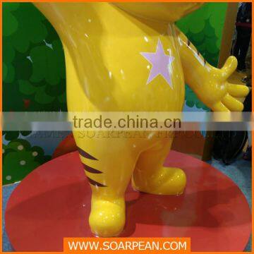 Amusement Park Equipment Fiberglass Cartoon Animal Cat Statue photo-4