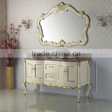 European New Style Bathroom Cabinetry,White Gloss Vanity Unit, Beautiful Antique Vanities For Bathroom(BF08-4074)