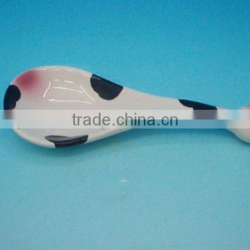 cow shape ceramic soup spoon