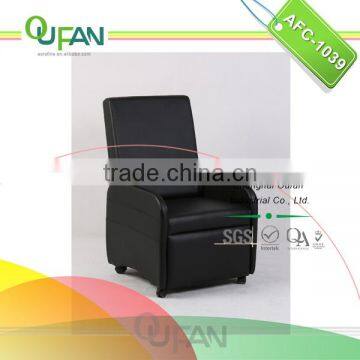 Oufan Black PVC Cheap Recliner Sofa AFC-1039