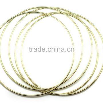 High Quality Bright Brass Color Metal O Ring for Handbag Round Ring, Butt Welded Steel Wire Rings ID 12" photo-3