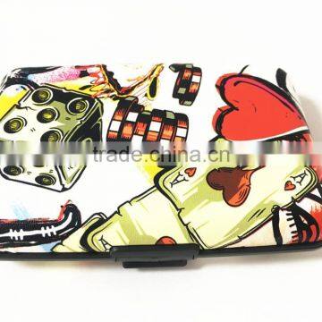 PU Leather Aluminum Wallet Business Card Holder, Credit Card Holder RFID Blocking photo-2