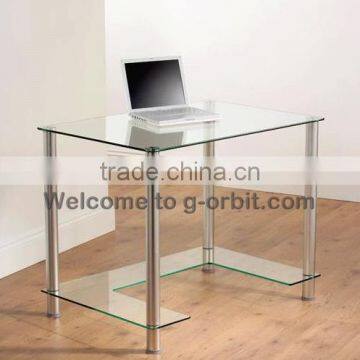 Metal Frame Design Modern Glass Computer Table photo-5