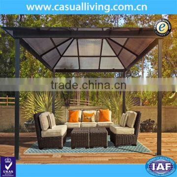 Outdoor Garden metal gazebo with polycarbonate Roof