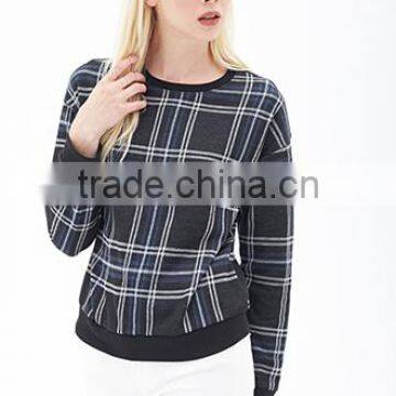 plaid long sleeve sports blouse/sports clothes