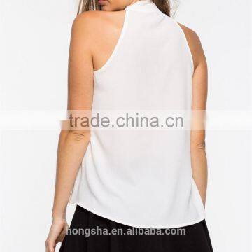 2016 Fashion Ladies Tie Neck Blouse Cami Top HST8044 photo-4