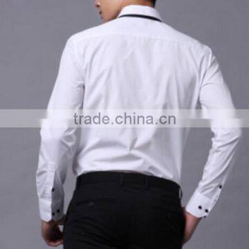 White Banded Collar Tuxedo Shirts Mandarin Collar Man Shirts Wedding Drss Shirts photo-3