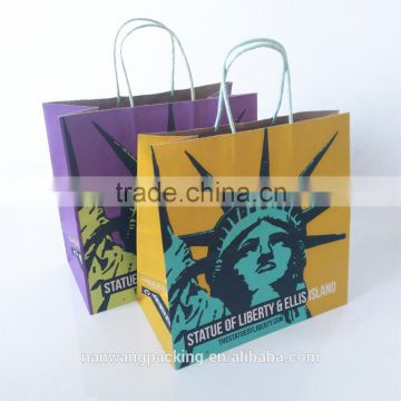 100% recycled kraft paper bag for garment shoes gift packaging