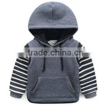 Striped Sleeve Thicken Warm Boys Winter Hoodie