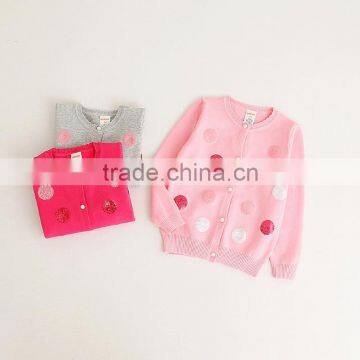 New model cotton sequin decoration sweater design for girl