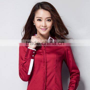 latest blouse in fashion uniform design red women blouse