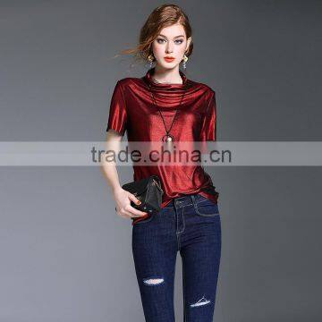 Maxnegio Top Fashion Girl t Shirt Mirror Work Golden Colour Designs Blouse photo-5