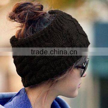 Hot ! woolen Material and Women Type cheap winter headbands ladies crochet Headbands