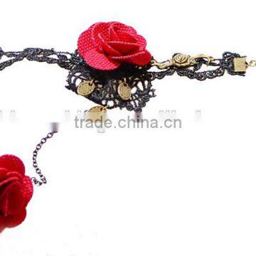 2015 Hot Style South Korean Lace Bracelets With Ring Sets Yiwu Handmade Rose Jewelry Set Wholesale photo-4