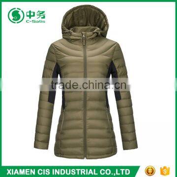 New Product Winter Warm Slim Fit Hooded Women Long Down Filled Jacket photo-3