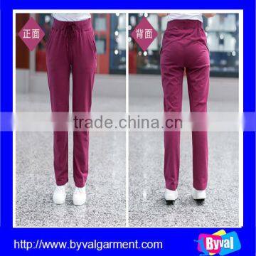 Wholesale Skinny Fitted 100% Polyester Spandex Yoga Sweat pants with Side Pocket for Women