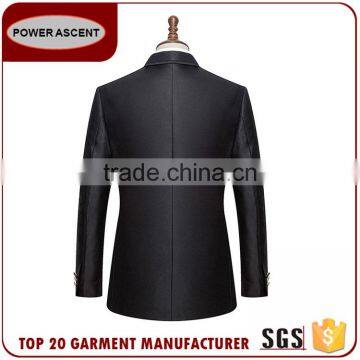 New Design Satin Trim Formal Business Black Men'S Fashion Suit Jacket photo-2