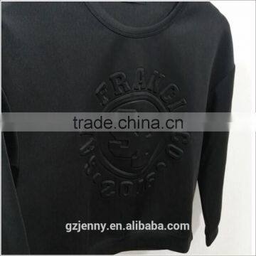 Girls Pullover Plain White No Hood Embossed Sweatshirt photo-5