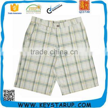 Beige Mens Comfortable Plaid Golf Shorts