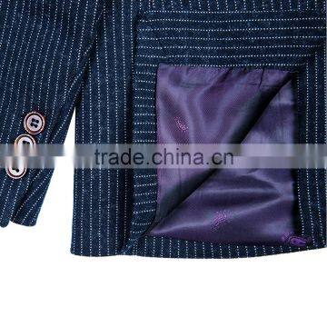 ELPA Fancy Kids Clothes Boys Tailor Made Dark Blue Striped Knitted Wholesale 3 Piece Kids Suits photo-4