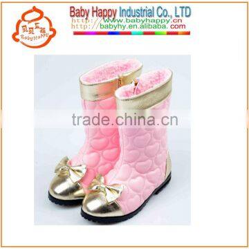 Pink Winter Safety Soft Sole leather Boots for babies