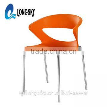 LS-4018 Wholesale Furniture PP Stacking Plastic Leisure Chair PP Plastic Chair With Steel Legs photo-4