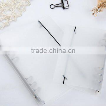 A6 Translucent PP Cover Planner Refillable Text Loose Leaf Planner With Band Notebook Cover photo-2