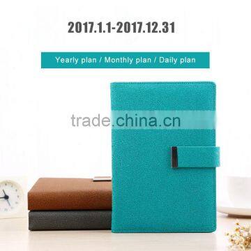 A5 matt discolorment PU cover planner with clasp button embossed/debossed logo organizer person diary