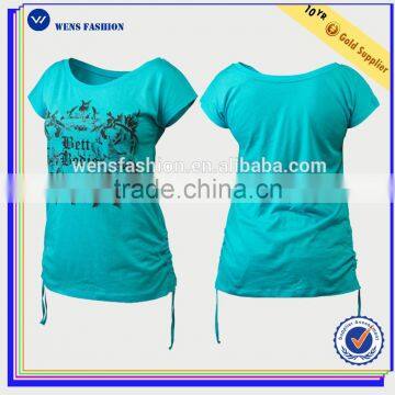 100% cotton slim fit crewneck custom women t shirt