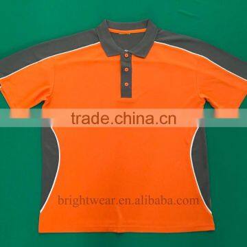 Contrast 100% Polyester Knit Fabric Embroidery Safety Custom Short Sleeve Protective Polo Shirt photo-3