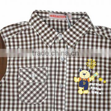 Cotton Cartoon Checked Children Blouse photo-6