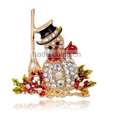 Women Christmas Brooches Colorful Rhinestone Snowman Brooches Pin For women Christmas Gift